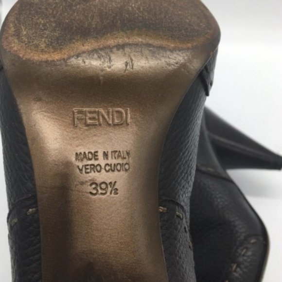 FENDI Booties Heeled Boots 38.5 Contrast Point Toe - Picture 8 of 8